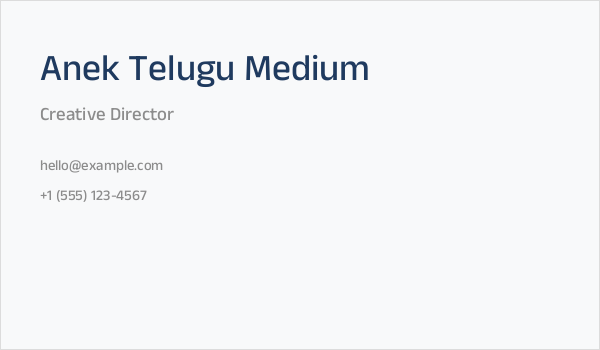 Anek Telugu Medium Business Card