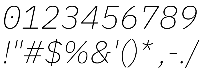 Aneliza ExtraLight Italic Font OTHER CHARS