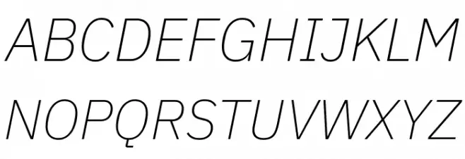 Aneliza ExtraLight Italic Schriftart Groß