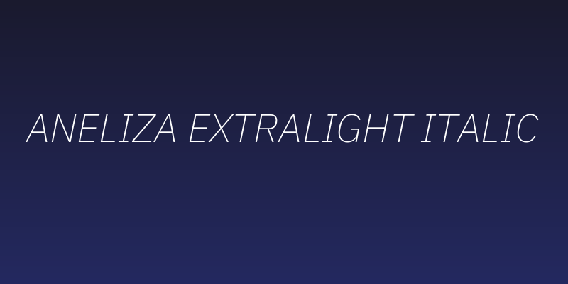 Aneliza ExtraLight Italic Social Header
