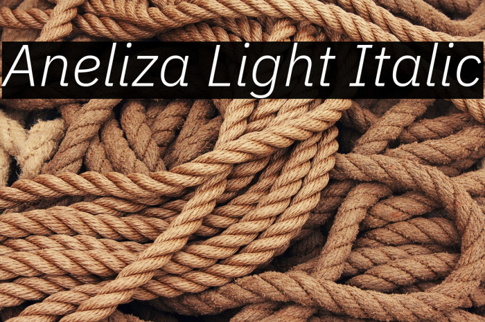 Aneliza Light Italic Example 1