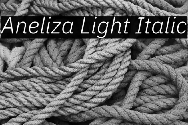 Aneliza Light Italic Caratteri examples