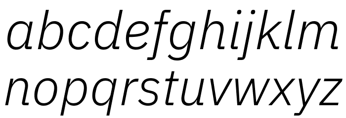 Aneliza Light Italic Font LOWERCASE