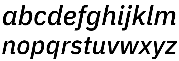 Aneliza SemiBold Italic Font LOWERCASE