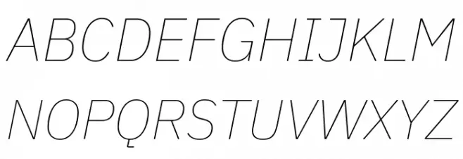 Aneliza Thin Italic Schriftart Groß