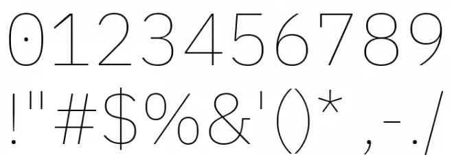 Aneliza Thin Font OTHER CHARS