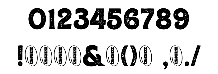 Anerome-Stamped Font OTHER CHARS