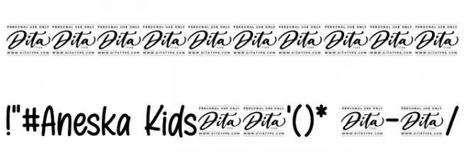 Aneska Kids Personal Use Font OTHER CHARS