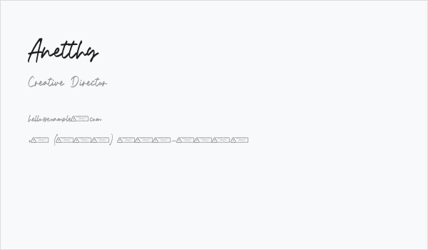 Anetthy Business Card