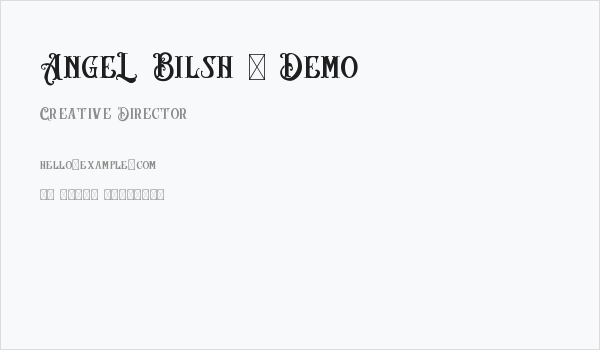 AngeL Bilsh - Demo Business Card