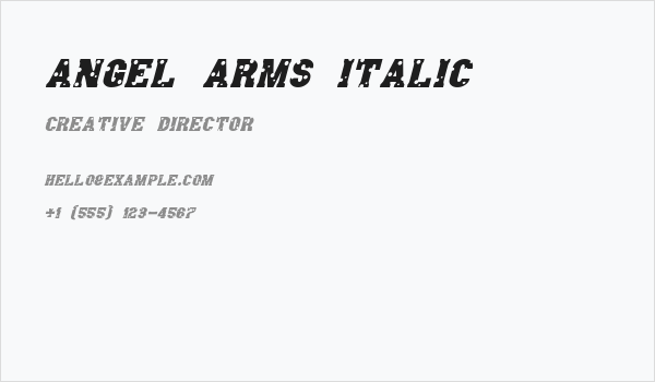 Angel Arms Italic Business Card