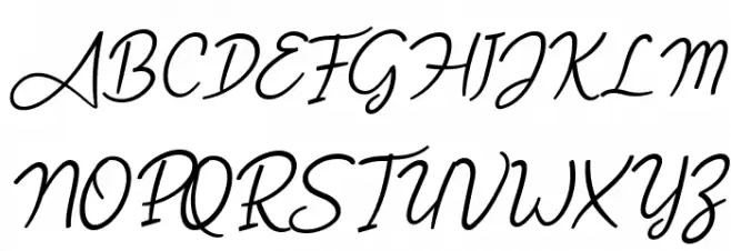 Angel Signature Italic フォント 大文字