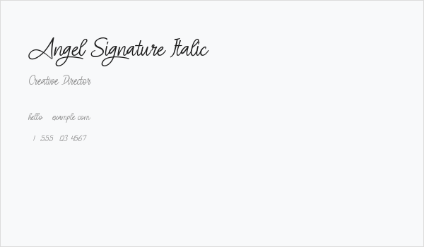 Angel Signature Italic Business Card