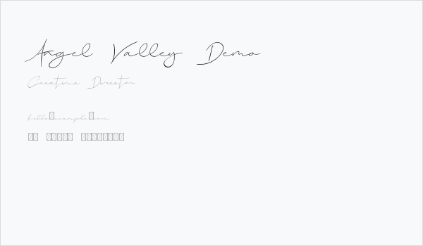 Angel Valley Demo Business Card
