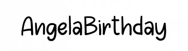 Angela Birthday  Frei Schriftart Herunterladen