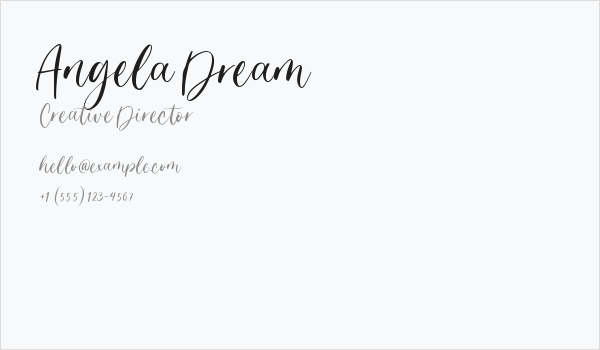 Angela Dream Business Card