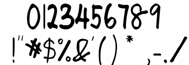 Angela's Handwriting Font OTHER CHARS