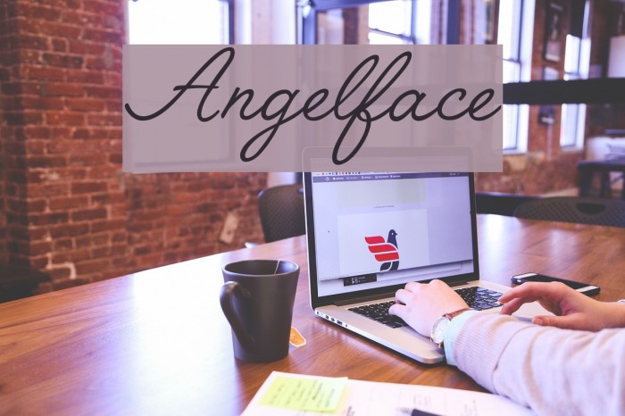 Angelface Font examples