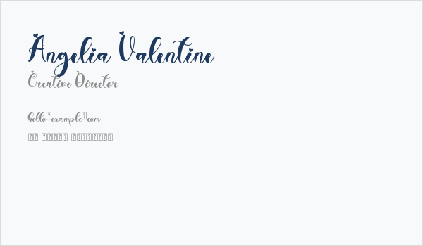Angelia Valentine Business Card