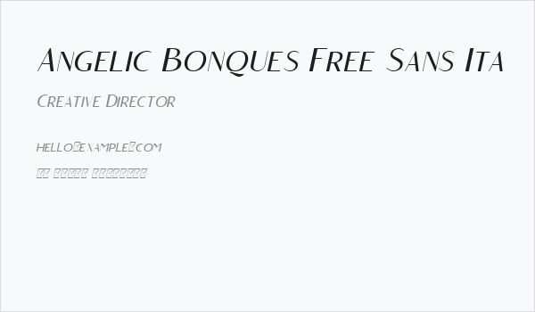 Angelic Bonques Free Sans Ita Business Card