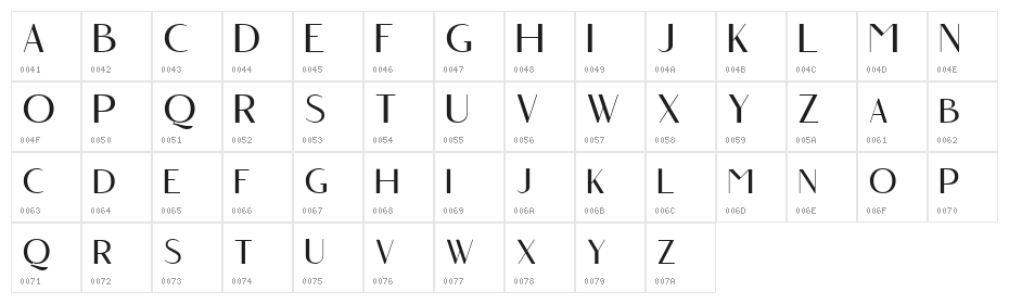 Angelic Bonques Free Sans Character Map