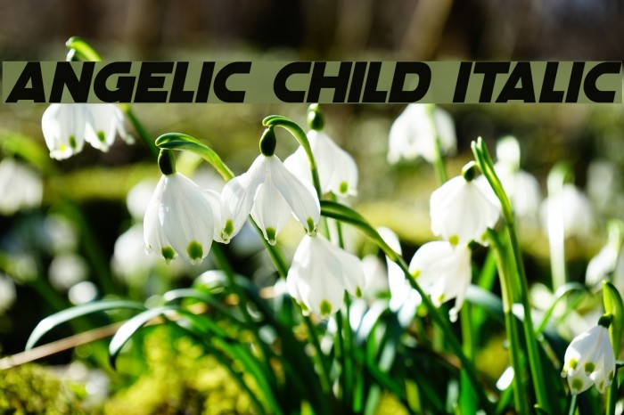 Angelic Child Italic Font examples