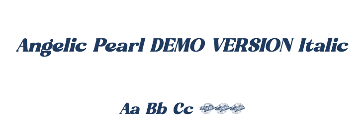 Angelic Pearl DEMO VERSION Italic Font Preview