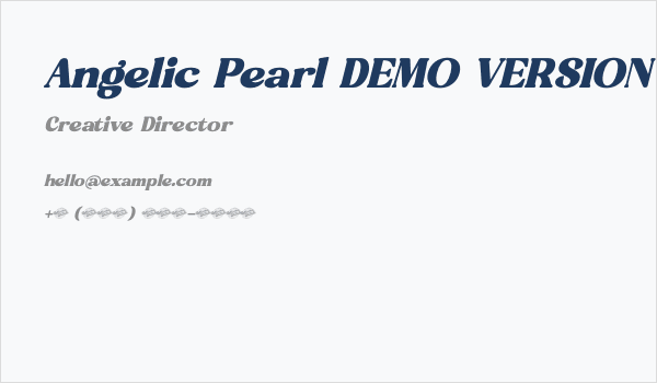 Angelic Pearl DEMO VERSION Italic Business Card