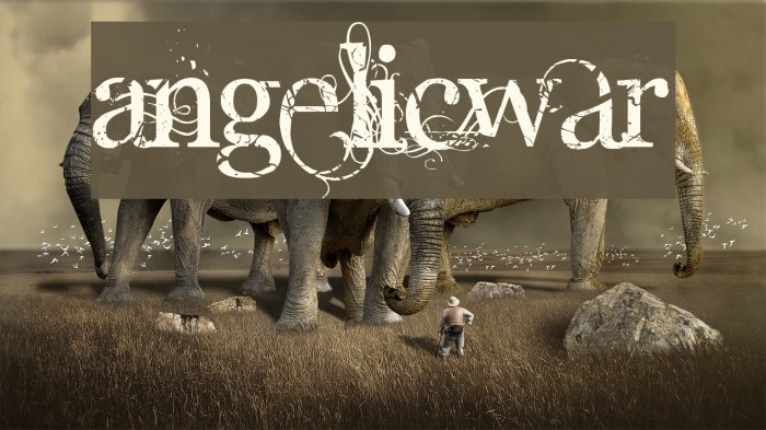 AngelicWar Font examples