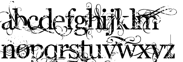 AngelicWar Font LOWERCASE
