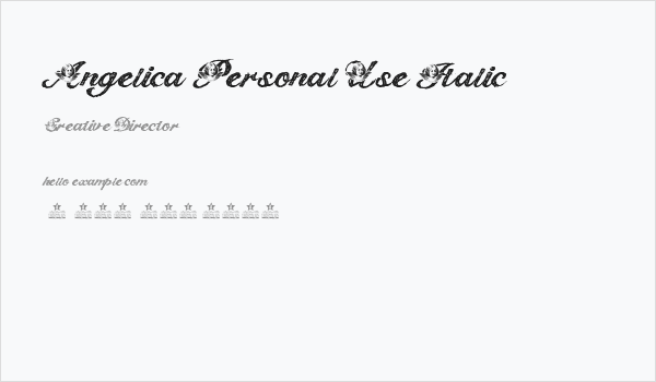 Angelica Personal Use Italic Business Card