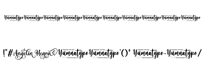 Angelin Heart Personal Use Font OTHER CHARS