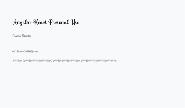 Angelin Heart Personal Use Business Card