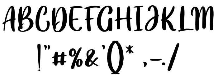 Angelina Demo Font OTHER CHARS