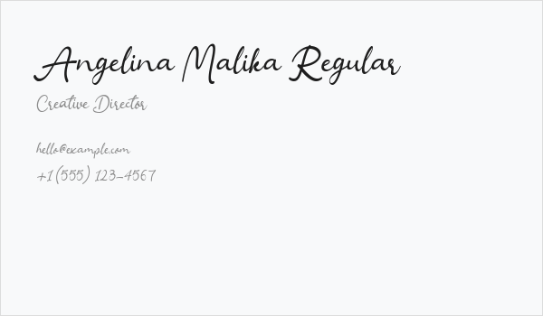 Angelina Malika Regular Business Card