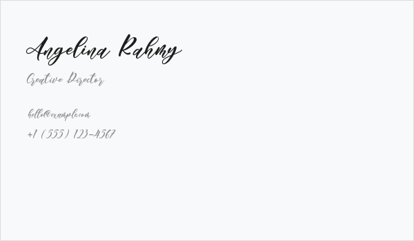 Angelina Rahmy Business Card