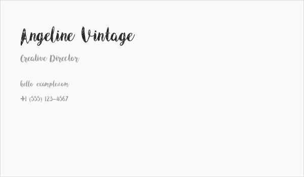 Angeline Vintage Business Card