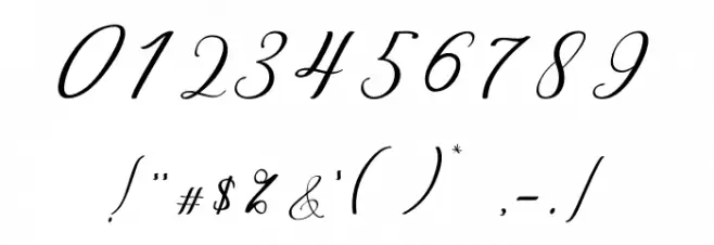 Angeliny Regular Font OTHER CHARS