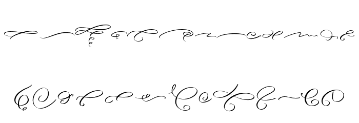 Angella Gardness Swash Font LOWERCASE
