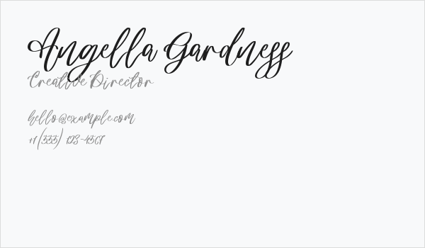Angella Gardness Business Card