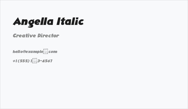 Angella Italic Business Card