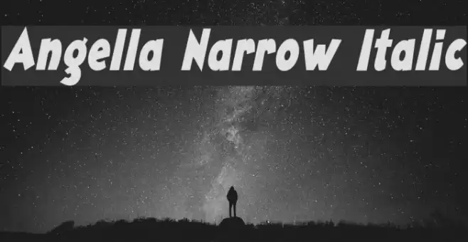 Angella Narrow Italic Font examples