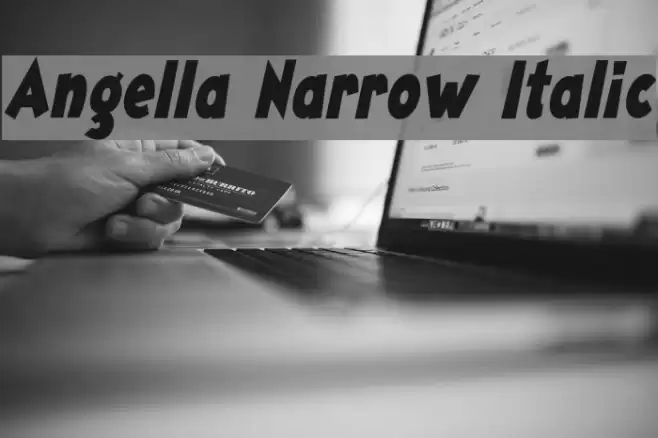 Angella Narrow Italic Font examples