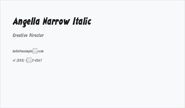 Angella Narrow Italic Business Card