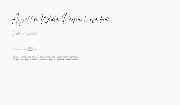 Angella White Personal use font Business Card
