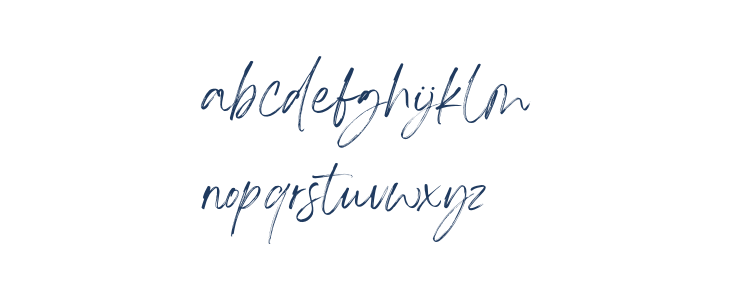 Angella White Personal use font Lowercase