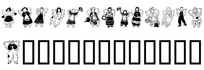 Angels around the world Font LOWERCASE