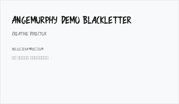 Angemurphy Demo Blackletter Business Card