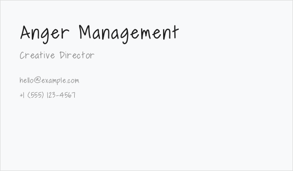 Anger Management Business Card