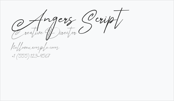 Angers Script Business Card